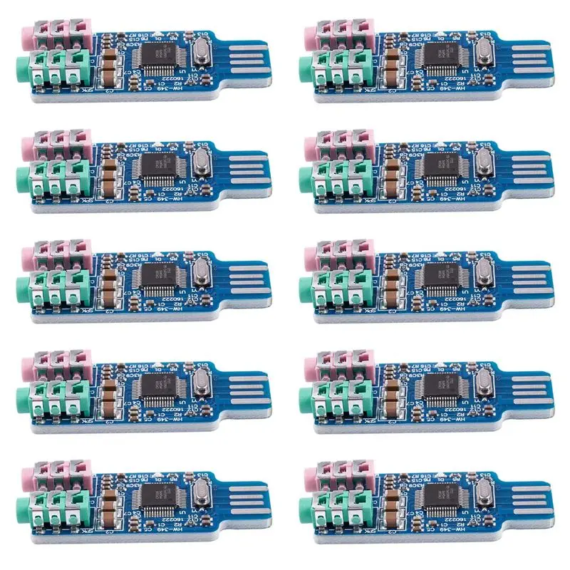Leading-10X Free Driver USB Sound Card CM108 USB Sound Card Chip Blue
