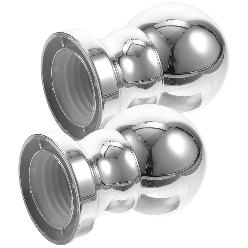 

2 Pcs Flagpole Head Outdoor Ornaments Finials Caps Banner Garden with Abs Topper