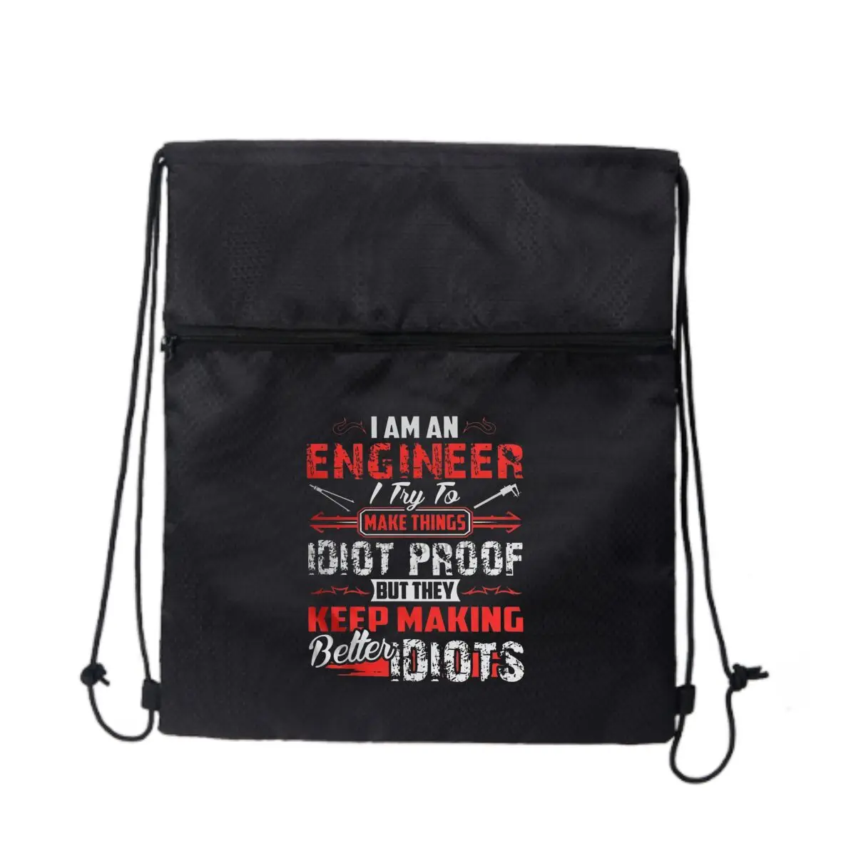 

Я инженер, делаем идиотталкиванию, сохраняйте их беспокойства. Черный рюкзак на молнии с завязками и шнурком.