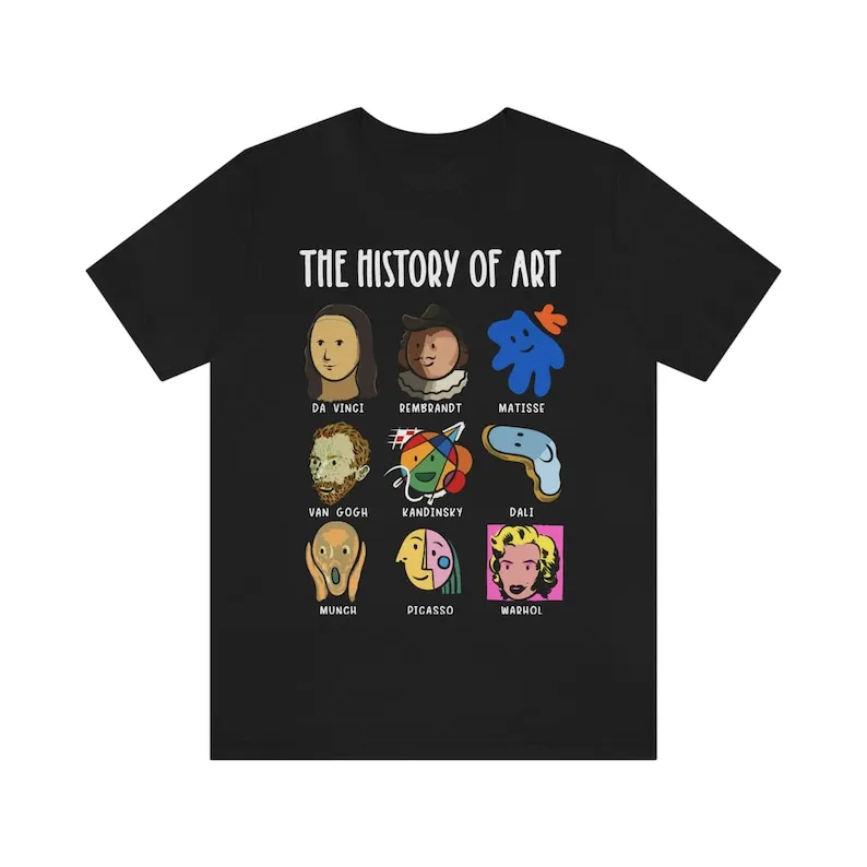 Mens Art Lover Tshirt, Womens History Of  Tee Historian Shirts Student Tees, Gifts For  Teacher, Da Vinci, Picas