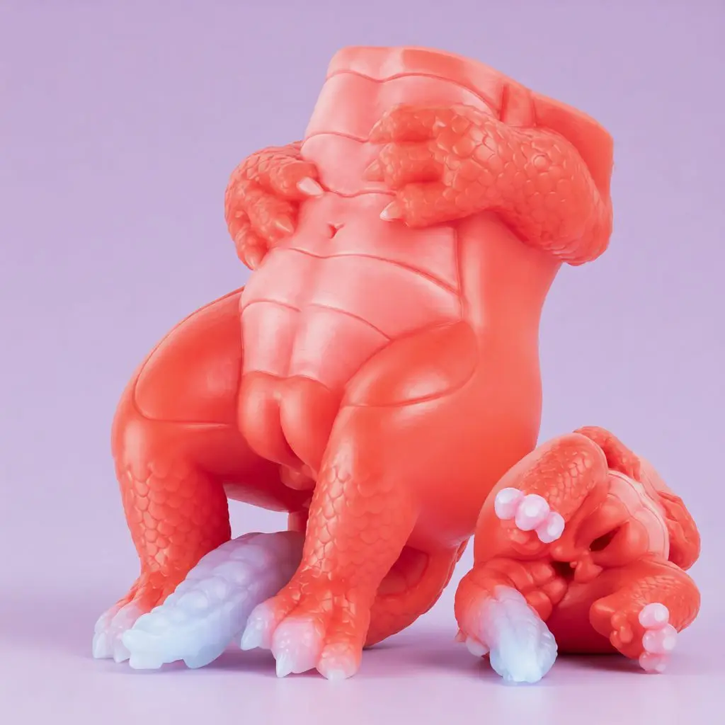 LUUK Lifelike Red Dragon Design Male Masturbator Dual Channel Silicone Dragon Butt Pussy Stroker Realistic Vagina Adult Sex Toys