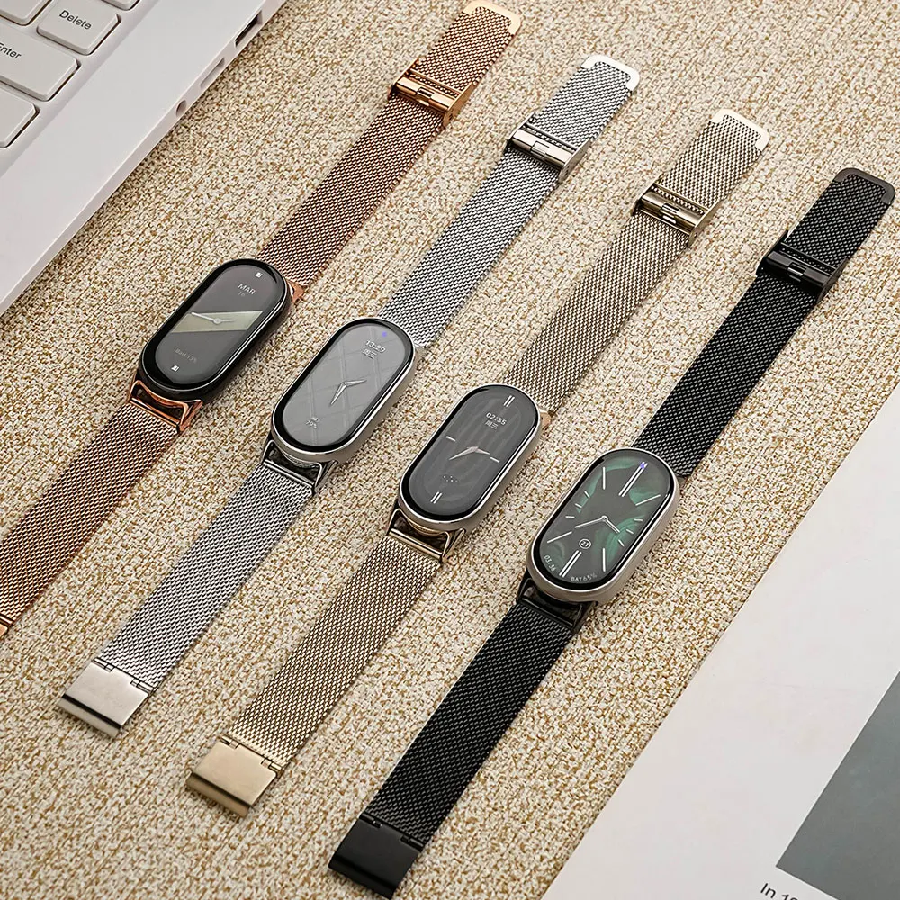 

Strap for Mi Band 10 Bracelet Mi Band 9 Wristband For Mi Band 8 Smart Band Strap Stainless Steel Watch Band for Mi Band 8 Metal
