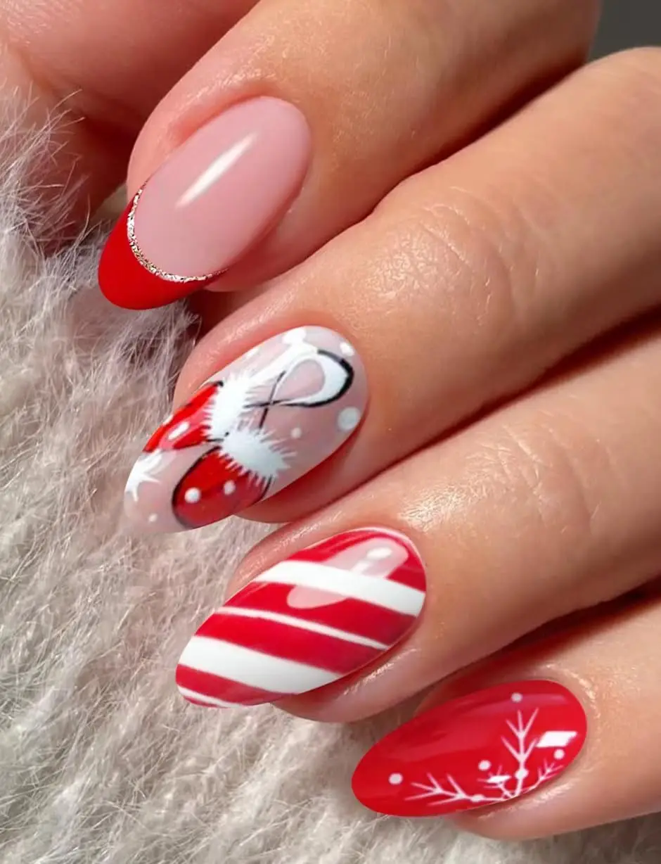 ملصقات أظافر جل ندفة الثلج لعيد الميلاد - شرائط فنية لطيفة للأظافر بالأشعة فوق البنفسجية/LED شبه معالجة