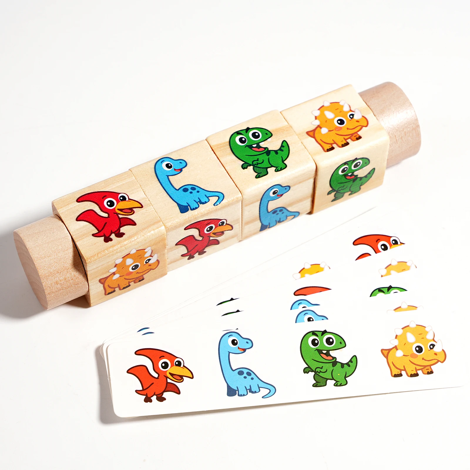 1pc padrão dos desenhos animados rotativa correspondência blocos de construção educacional das crianças aprendizagem precoce reconhecimento cor jogo correspondência