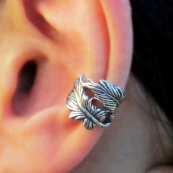 Huitan Silver Color/Gold Color Leaf Shape Clip Earrings for Women Fashion Versatile Ear Cuff Friends Gift 2023 Statement Jewelry