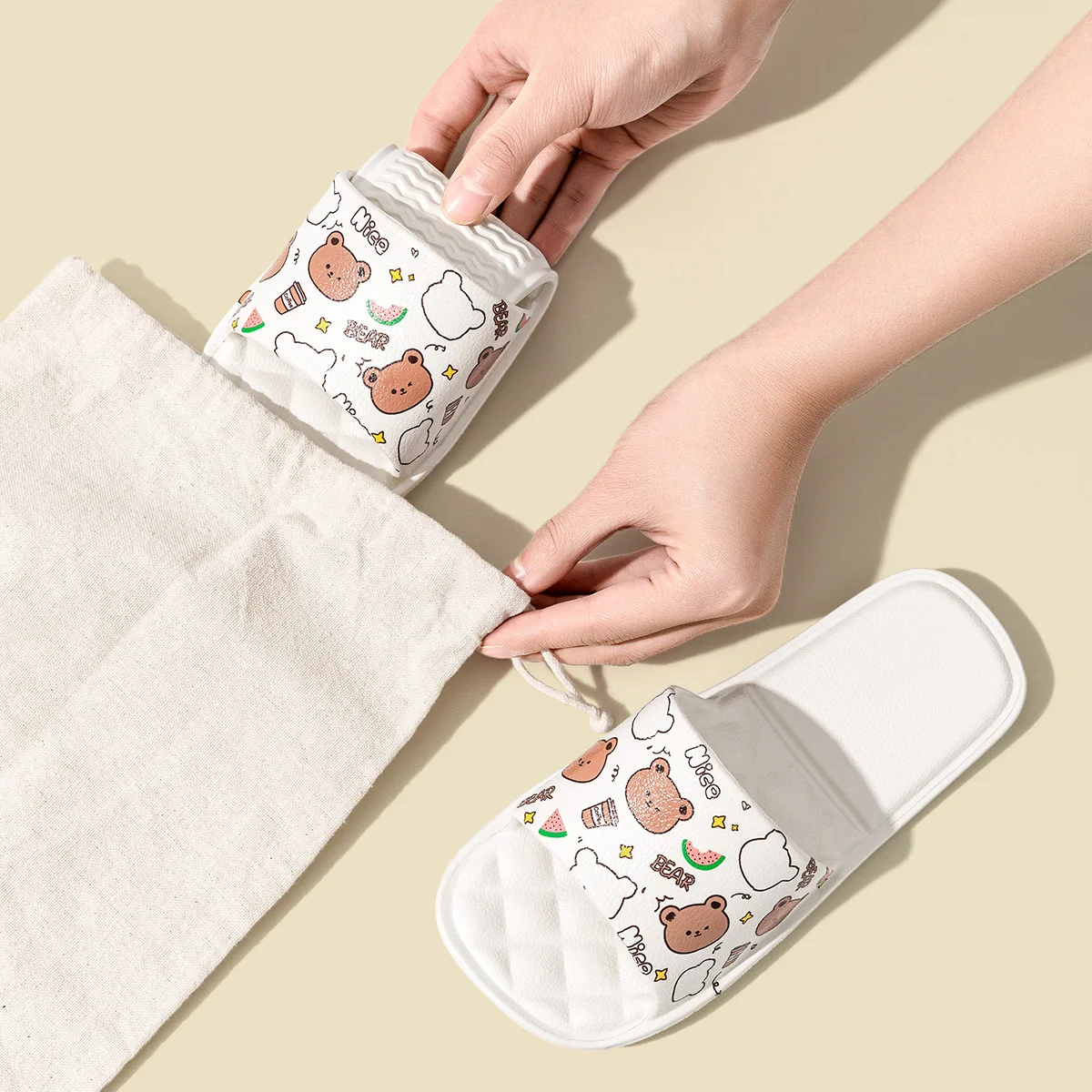 

Cartoon Children Home Slippers EVA Non-Slip Flat Sandals Foldable Lightweight Fashion Slides Indoor Outdoor Flip Flops