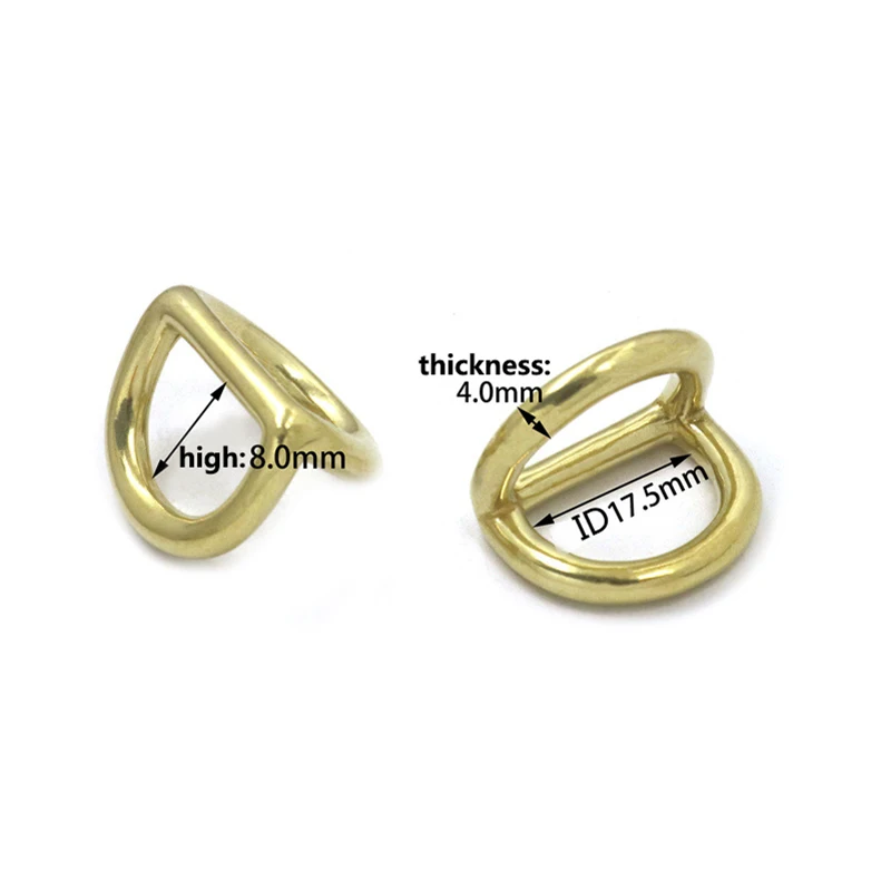 1x Brass Double D Ring Side Clip Clasp 17mm Bag Buckle Chain Connector Webbing Hanger Hook DIY Hardware Accessories