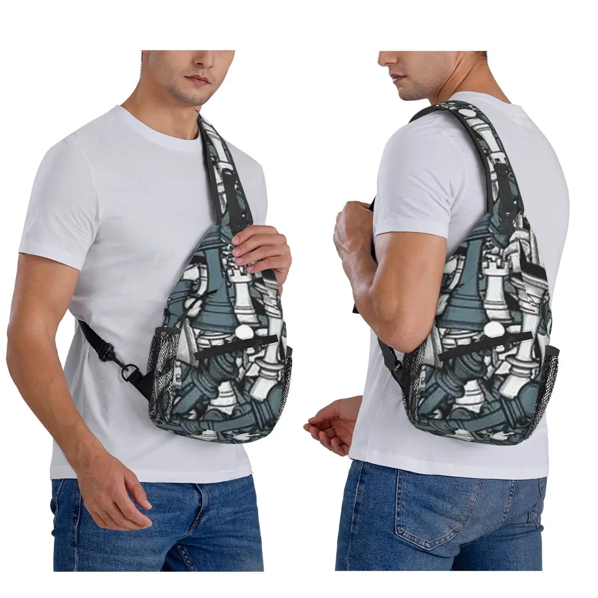 شطرنج ماستر حقيبة الصدر الرجال حبال Crossbody على ظهره حقيبة الصدر السفر المشي لمسافات طويلة Daypack حقيبة الكتف