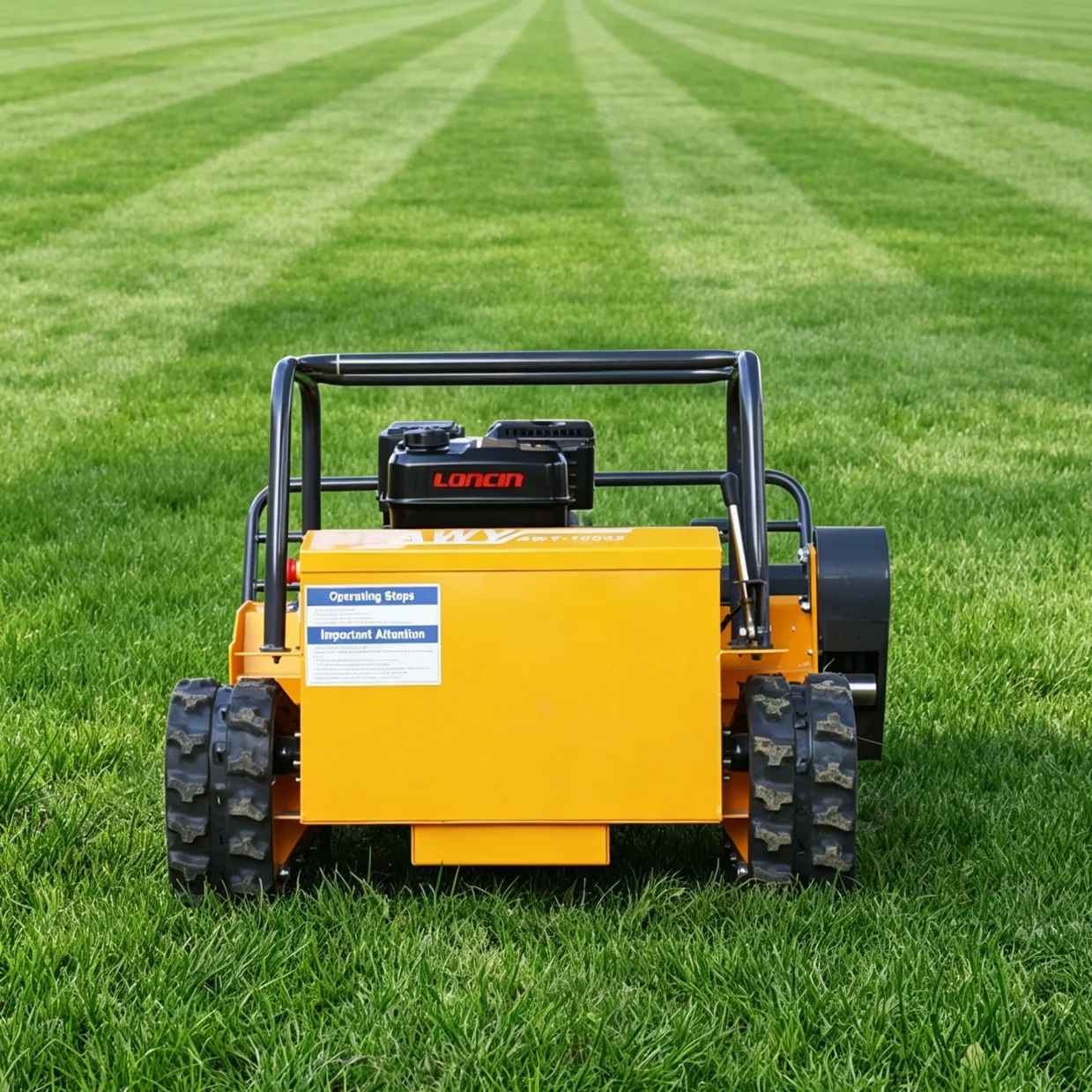 

Customized Remote Control Robot Flail Lawn Mower Low Fuel Consumption Long Working Time Petrol Grass Cutter for Commercial House