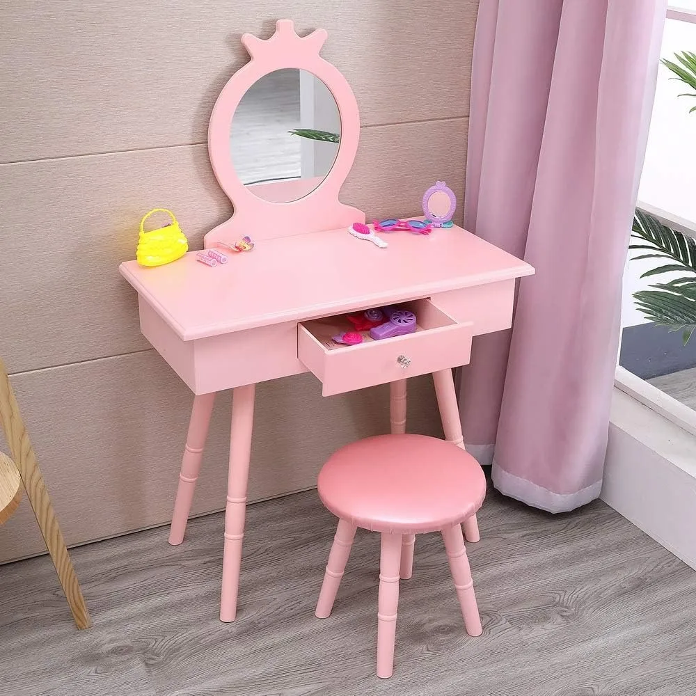 

Children's vanity set with 1 drawer and mirror