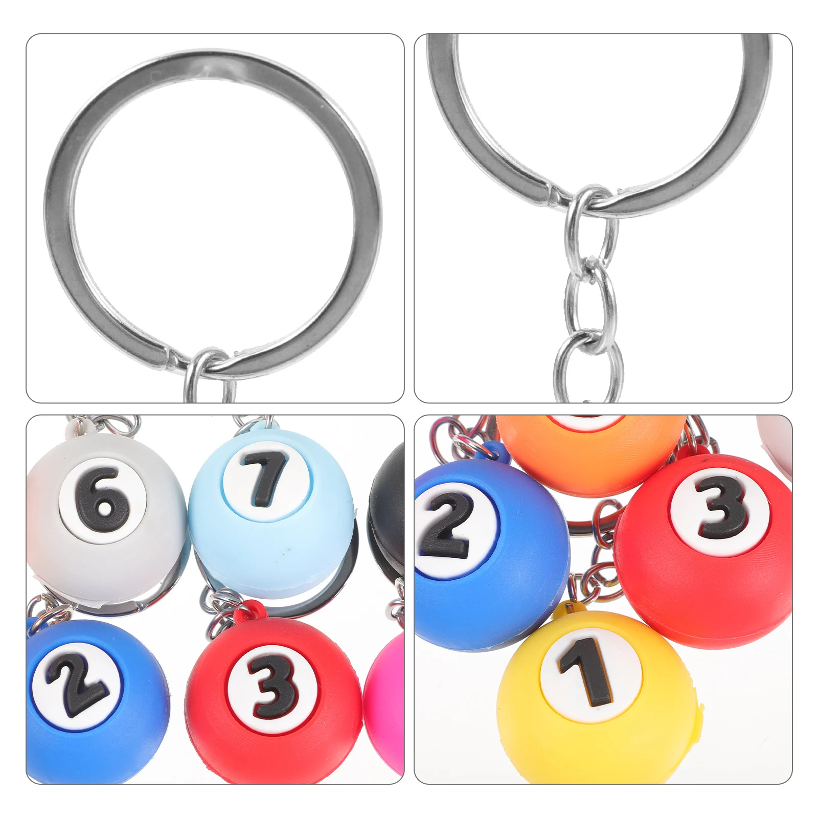 

8 шт. брелок для бильярда, декоративные брелки с шариками, спортивные привлекательные аксессуары, металлический новый дизайн
