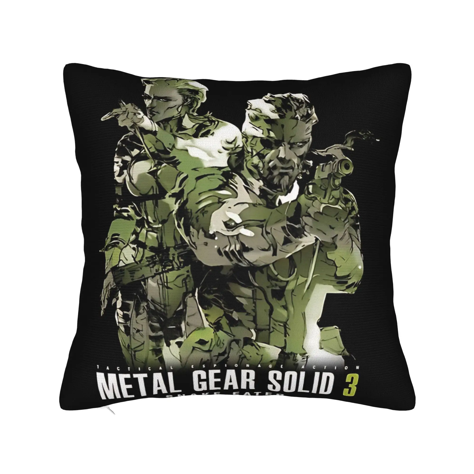 MGS 3 Metal Gear Solid Snake Eater Pillow Cover Novelty Pillow Case For Sofa Bedroom Home Decor Pillowcases Birthday Present