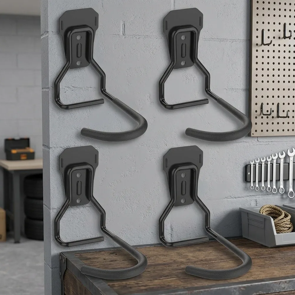 Bike Wall Mount Fixed Hook Steel Storage Rack For Mountain Road Bicycle Garage Shed Space Saving Hanging Holder 4 Pack Black