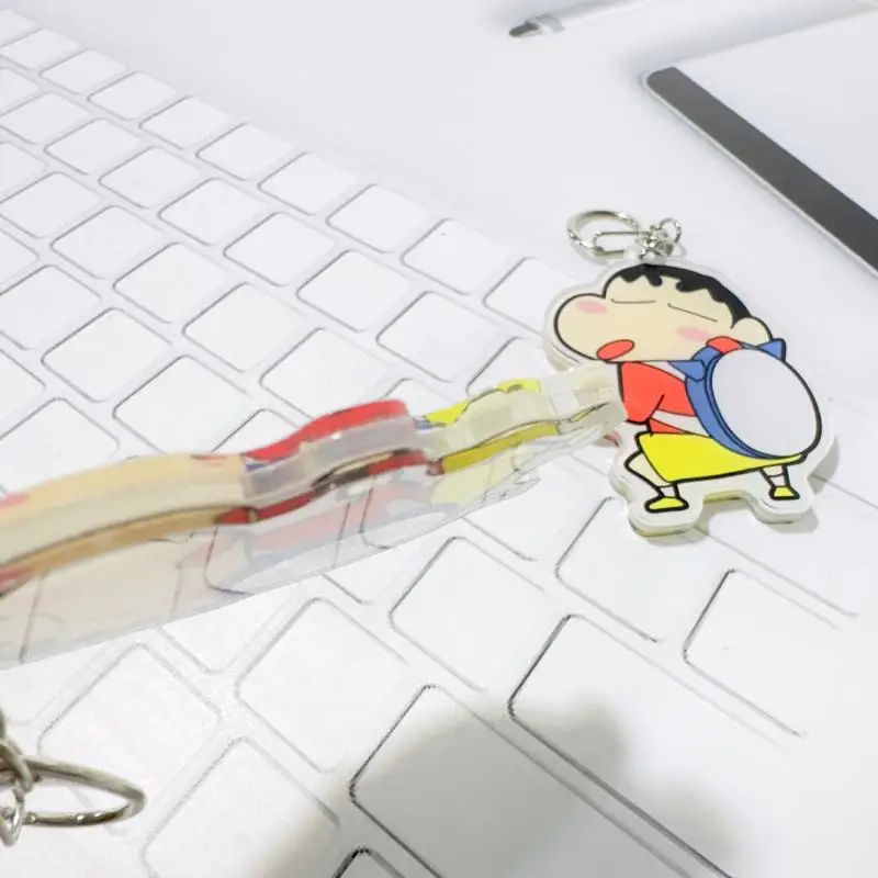 Kawaii Crayon Shin-Chans Key Chain Pendant Keyring Schoolbag Decoration Acrylic Creative Pendant Cartoon Birthday Gift For Girls