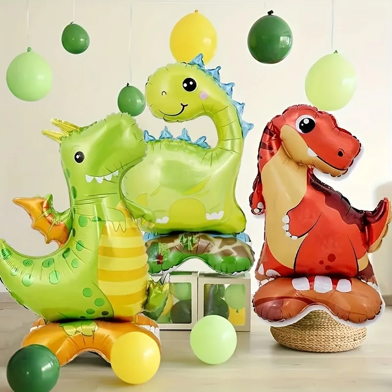 3/1pcs Fashion Green Birthday  Forest Party Dinosaur Aluminum Film Balloon Set For Children's Party Decoration Dinosaur Balloon