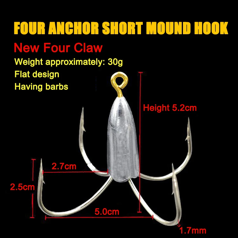 Anti Rust Ocean Treble Hooks Super Large Three Anchor Hooks Carbon Steel Fish Hooks Triple Barbed Hooks