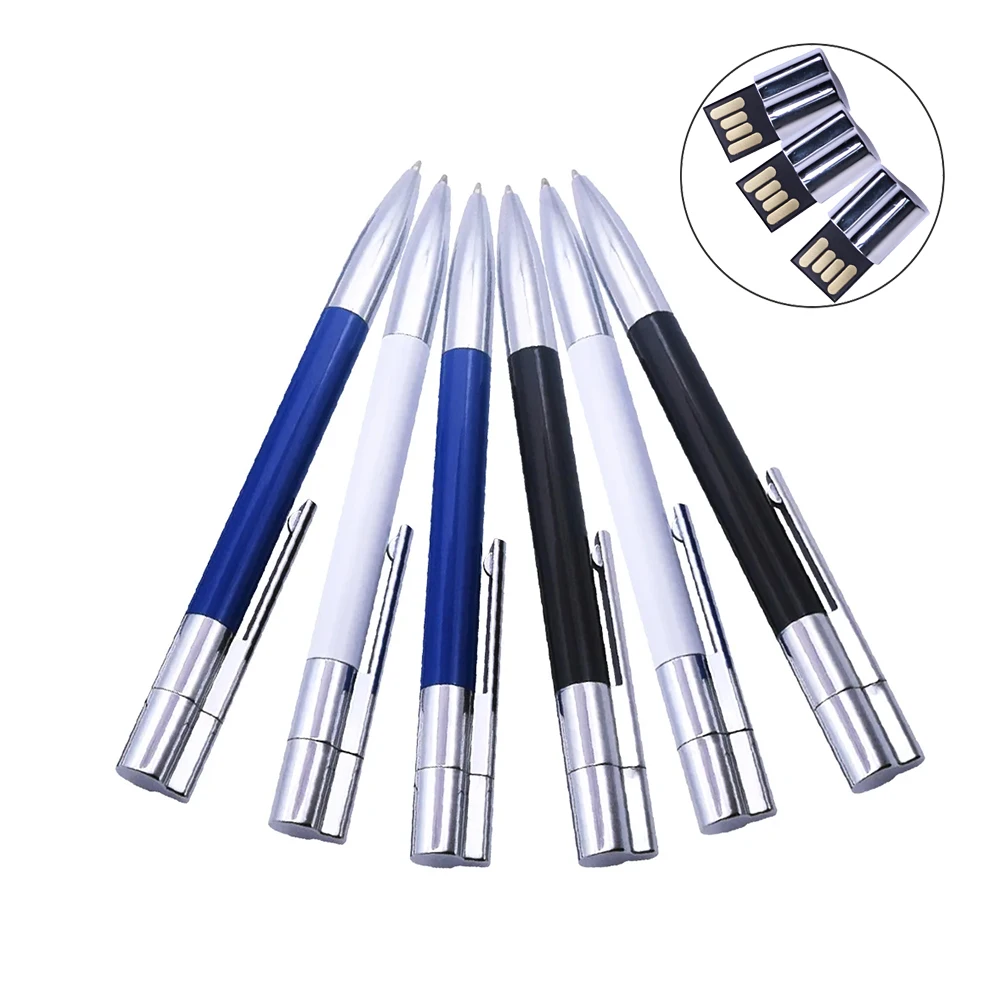 

Portable Ballpoint Pen USB Flash Drive 64GB Pen Drives 8GB Creative Business Waterproof Student Teacher's Day Gift Memory Stick