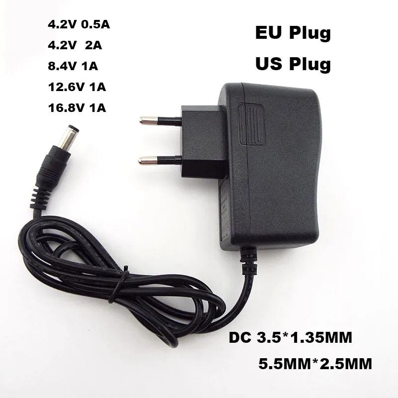 AC 100-240V DC 4.2V 8.4V 12.6V 16.8V 1A 1000MA Power Supply Adapter 8.4 12.6 16.8 V Volt Charger for 18650 Lithium Battery C1