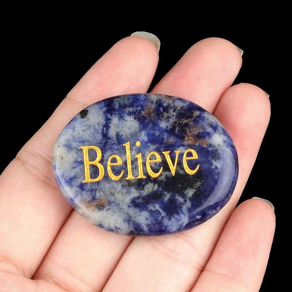 Ellipse Shape Thumb Worry Stones Natural Stone Crystal 40-45mm Size Energy Feng Shui Decoration