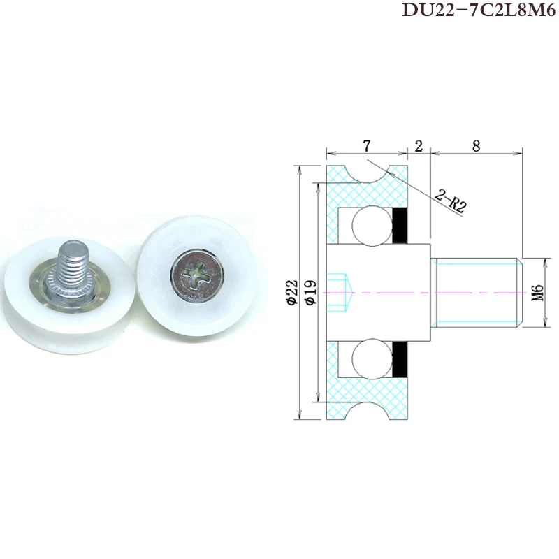 10pcs OD 19mm POM Drawer Track Bolt Roller DR19 C1L8W6M6 Furniture Slide Guide Wheel POS Cash Register Pulley Plastic Bearing