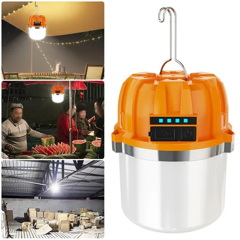 

USB перезаряжаемый светодиодный аварийный светильник с регулируемой яркостью, лампа для кемпинга, уличный фонарь, портативный светильник для палатки для кемпинга, пешего туризма, рыбалки