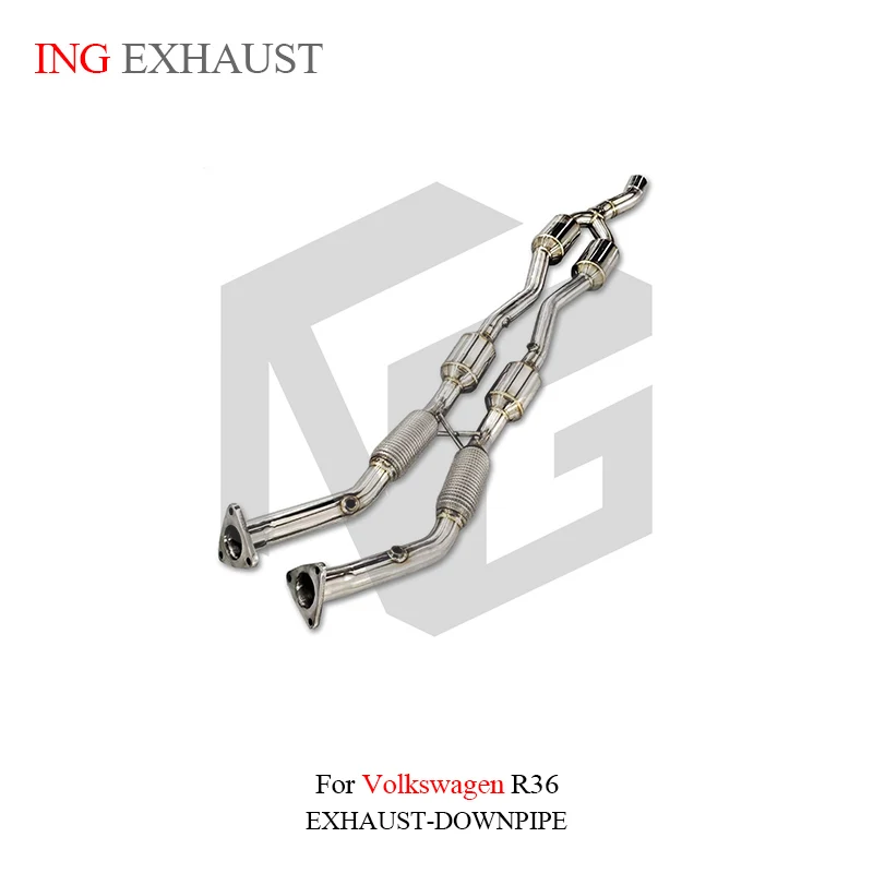 ING Performance Exhaust Catalytics Downpipe for Wolkswagen R36 V6 Nozzle Pipe ss304 Tube Header Converter System