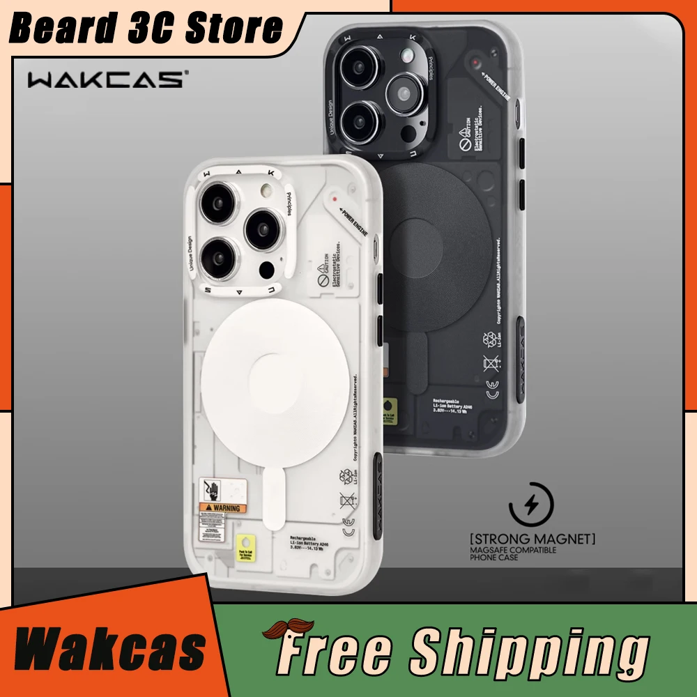

Wakcas Matte Case Mechanical Cover iPhone 15 13 14 Pro Max Wireless Charging Magsafe Magnetic Case iPhone14 Pro Max Case Gift