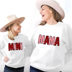 Mama Mini Print Family Matching Outfit Valentines Family Matching Outfits Mom & Kids Pullover Sweatshirt Valentines Gift