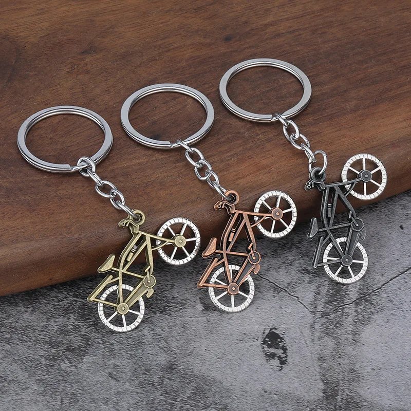 5pcs/bag Metal Retro Simulation Mini Bicycle Keychain Pendant Creative Exquisite Keychain Accessories Backpack Decoration Gift