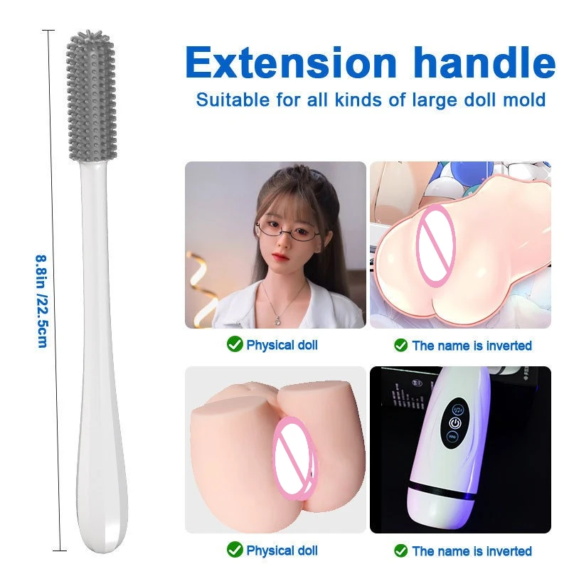 Mannen Masturbatie Cup Zachte Hoofd Scrub Apparaat Schone Apparatuur Siliconen Reinigingsborstel, Sex DoII's Vagina Anale Kanaal Reiniging Tool