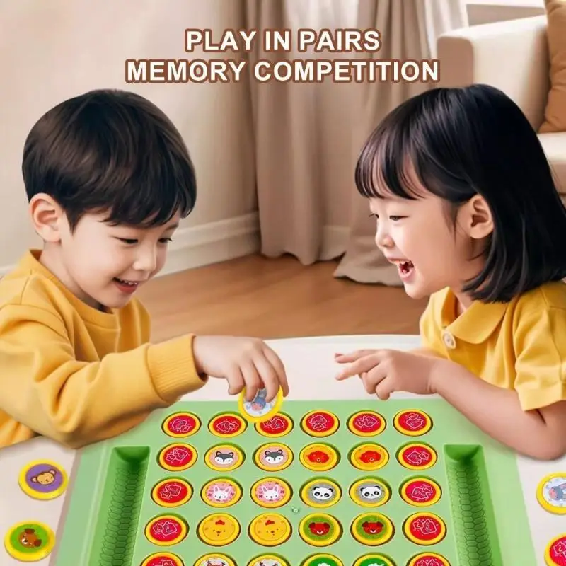 54DA الذاكرة مطابقة أرواق لعب الحيوان/الفاكهة الوجه الشطرنج مطابقة بطاقة لعبة تعليمية إشراك مهارات الذاكرة لعبة للأطفال #3