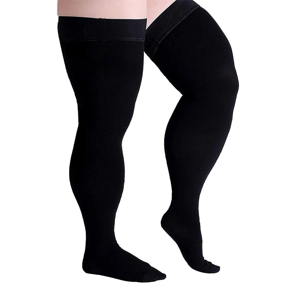 Plus Size Men's Over-The-Knee Medical Compression Stockings 23-32mmHg Elastic  Graduated Compression for Varicose Veins