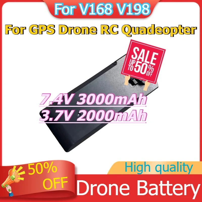 7,4 V 3000mAh/3,7 V 2000mAh para V168 V198 GPS Drone batería V198 MAX PRO 8K paquetes de baterías componentes de batería de avión