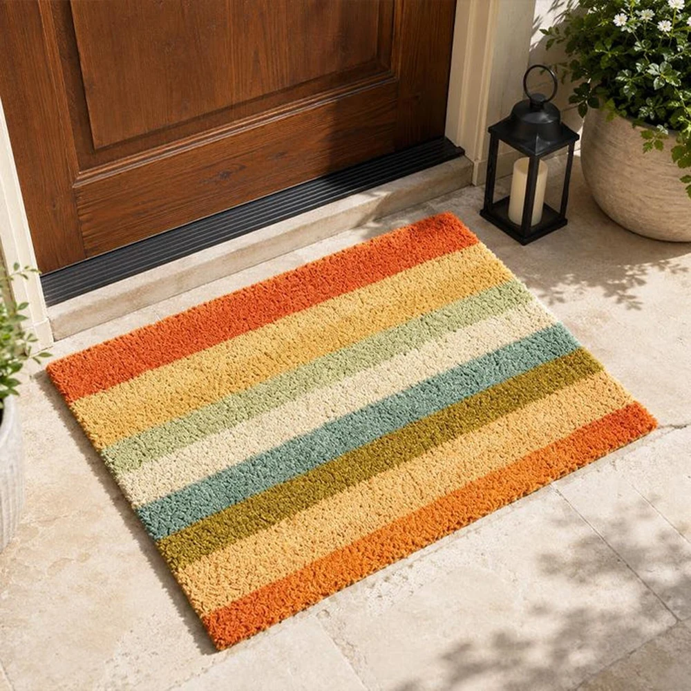 Retro Colorful Stripe Doormat - Century Textile & Sewing Supply Hours 评论和价格