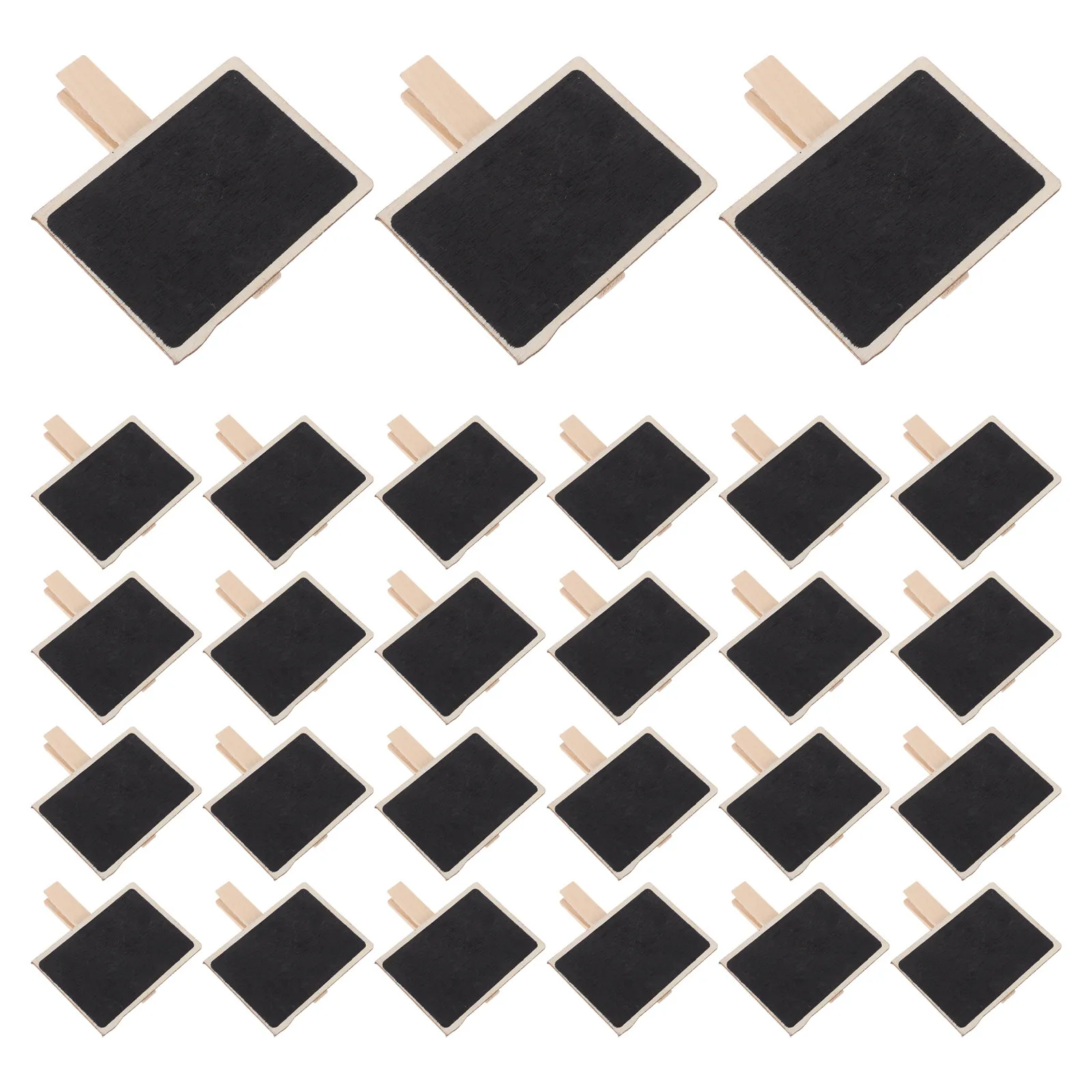 30Pcs Small Wooden Chalkboard Sign Clips Blackboard Reusable Food Tags Party Buffet Wedding Place Cards Retail Display