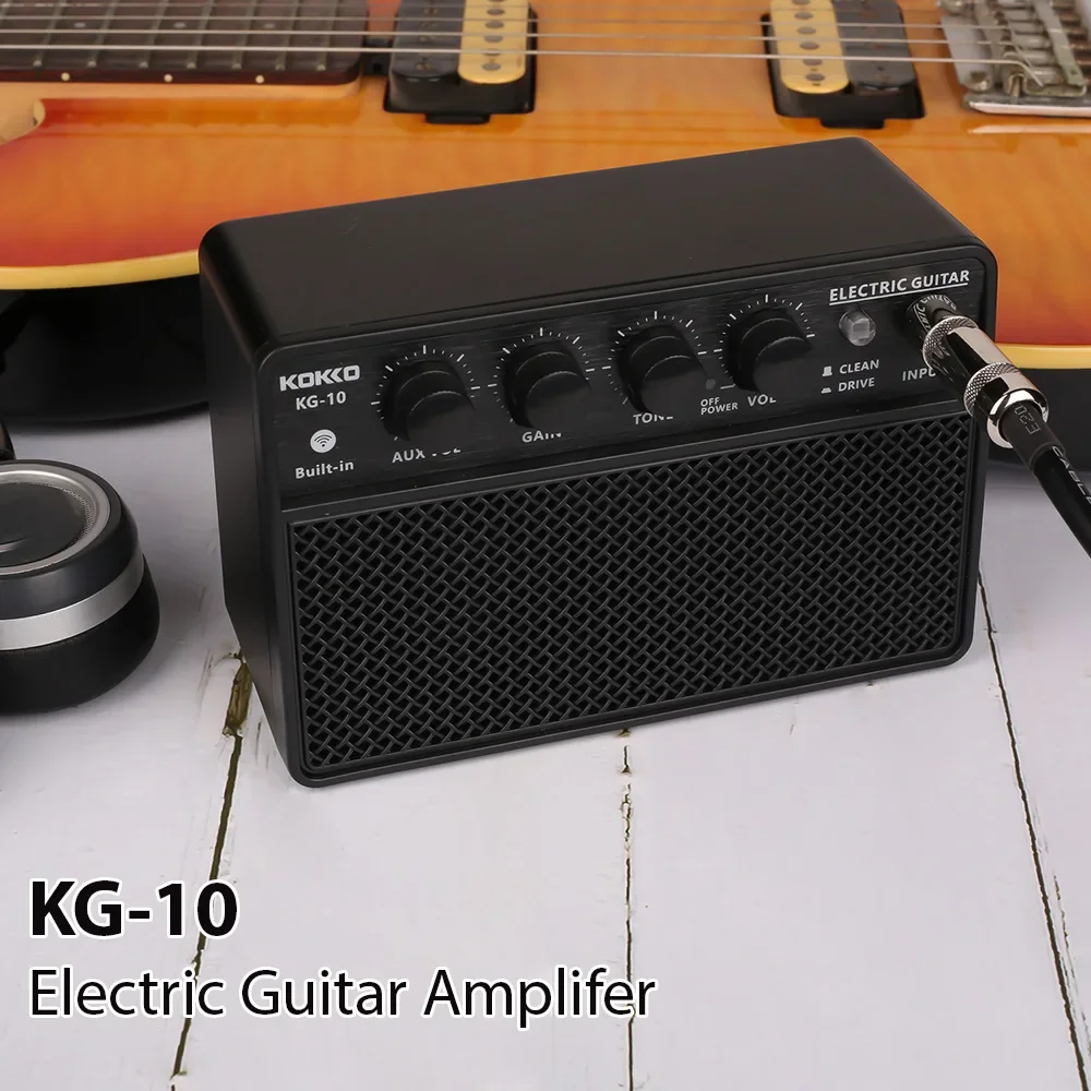 KG-10 Mini Electric Guitar Amplifier Portable Bluetooth Speaker for Daily Practice Street Performance Battery Rechargeable