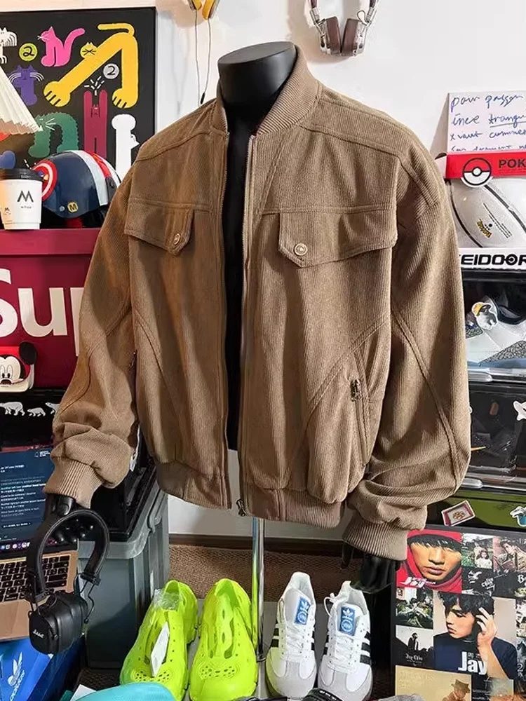 

American Retro Harington Pilot Jaet Men's ort ape Baseball Coat Outerwear Winter Season Warm Thiened Long Sve Zipper