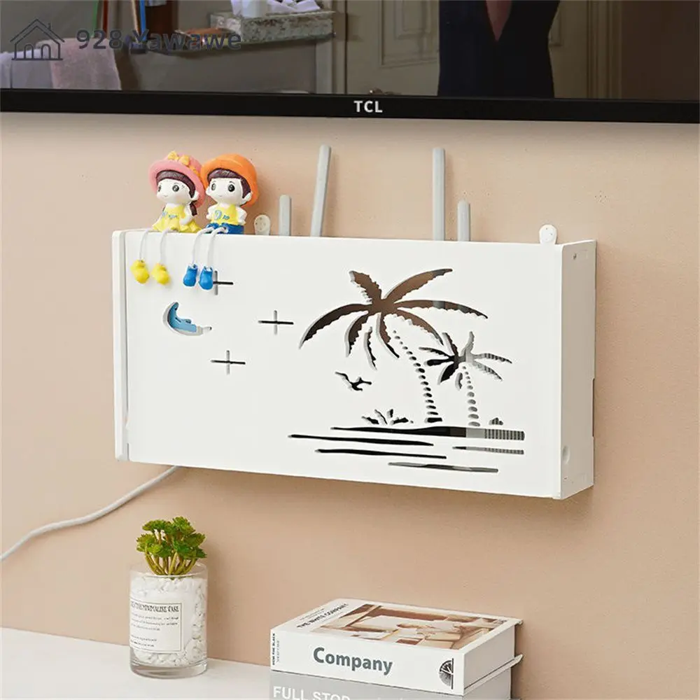 Storage Box Switch Hide Wall Hanging Wall Mount Wireless Household Storage  Supplies Bracket Bins Power Strip Wifi Router Shelf