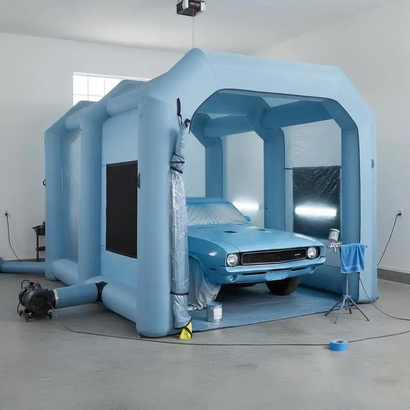 

Inflatable Spraying Enclosure 13x10x9ft For Vehicle Painting Outdoor Workstation Motorcycle Maintenance, 950W High Power Blower Air Filtration System Portable Car Tent Structure