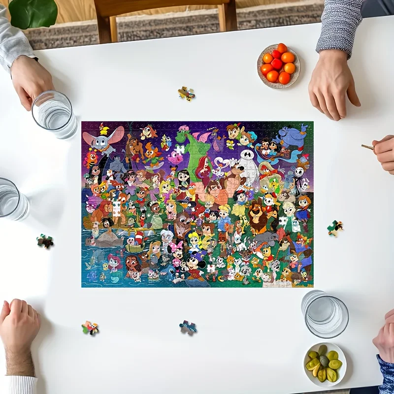 1000 peças quebra-cabeça de personagens e animais, enciclopédia, princesas e príncipes, quebra-cabeça montável na parede, presente de jogo para adultos, intera familiar