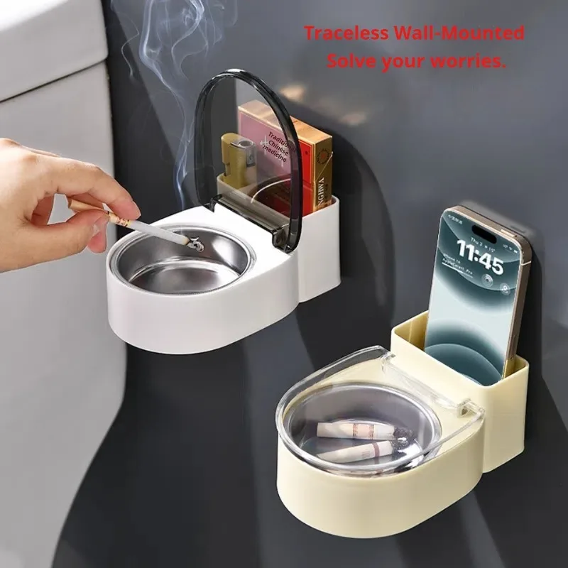 

Innovative Personalized Bathroom Storage Box, Fashionable Non-Perforated Stainless Steel Wall Hanging Ashtray
