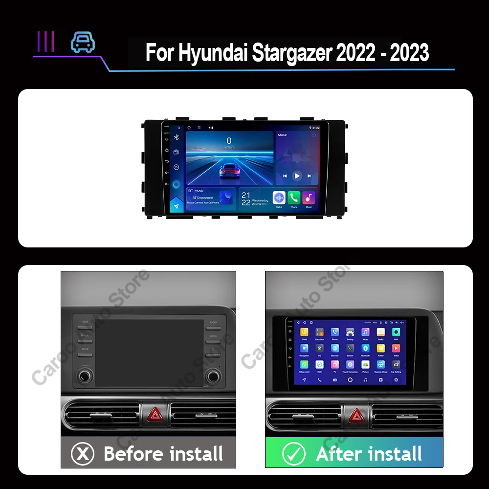 Android 15 For Hyundai Stargazer 2022 - 2023 Carplay Autoradio Car Radio Screen Wireless Multimedia 8 CORE IPS Navigation WIFI