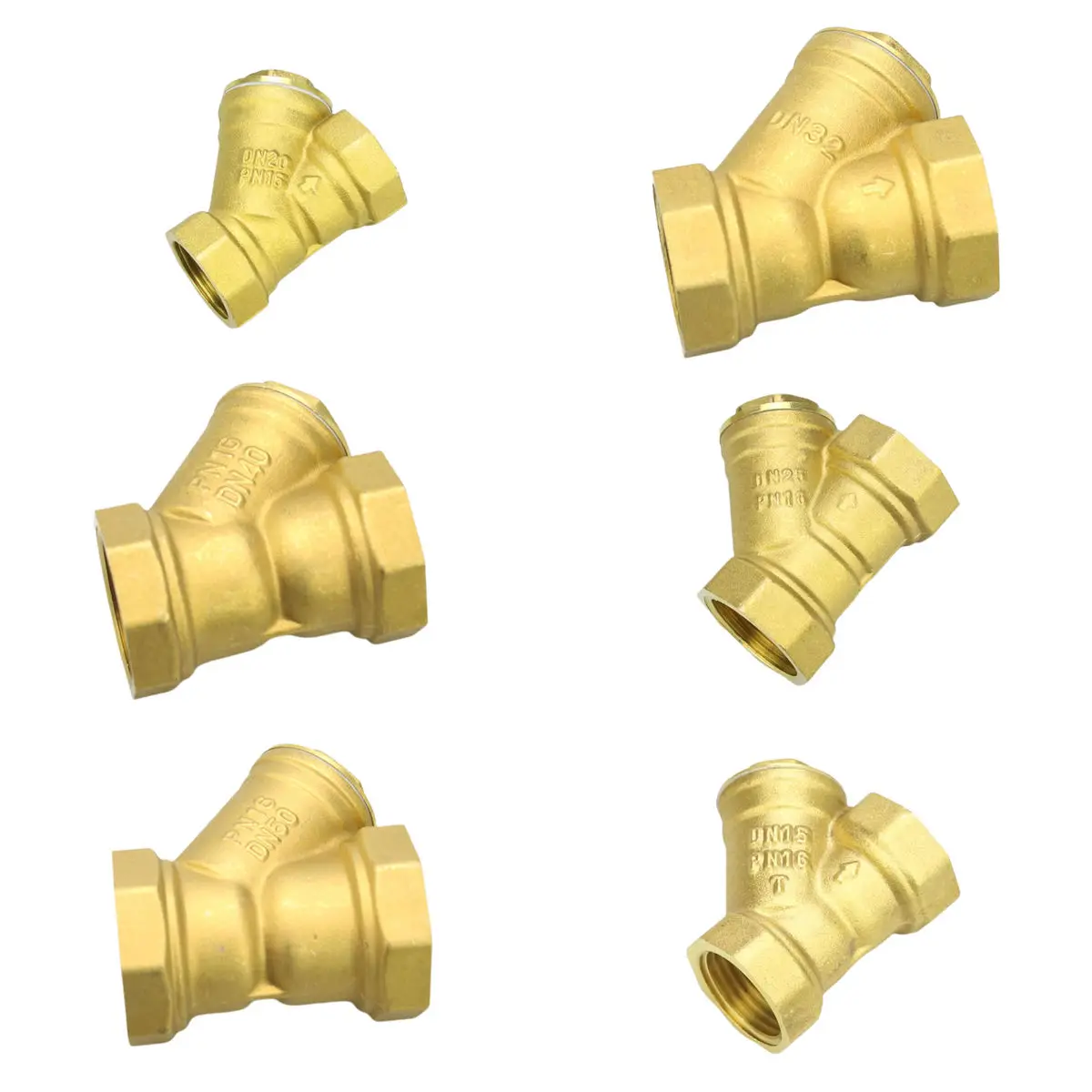 Saringan Y 1/2 - 2 inci BSP Female to Female Thread Brass Filter PN16 Katup Berulir Fitting Pipa Air