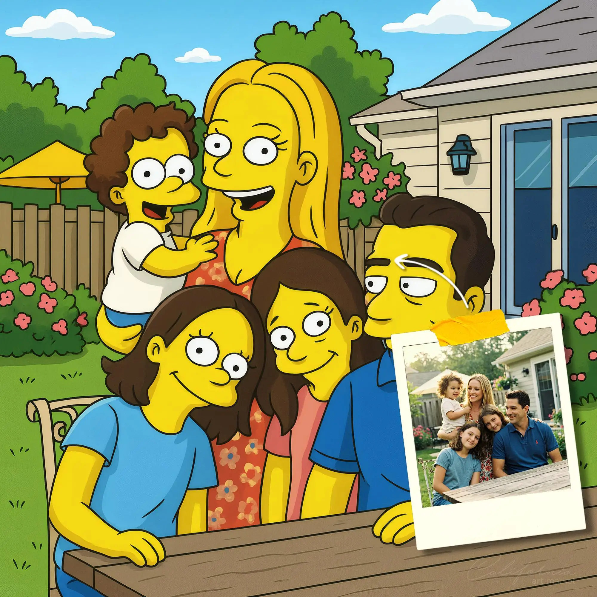 Póster de dibujos animados amarillo personalizado, retrato de pareja familiar amarillo, obra de arte de dibujos animados personalizada, Idea de regalo familiar