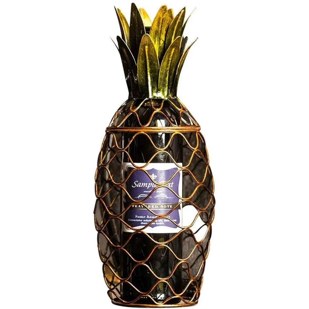 

Metal Wine Rack for Countertop - PineBottle Single Bottle Holder, Home Bar Decor, 14x14x34 cm