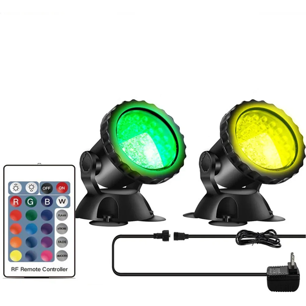 36 LEDs Pond Lights With Remote Control IP68 Waterproof Adjustable Brightness Outdoor Landscape Lights