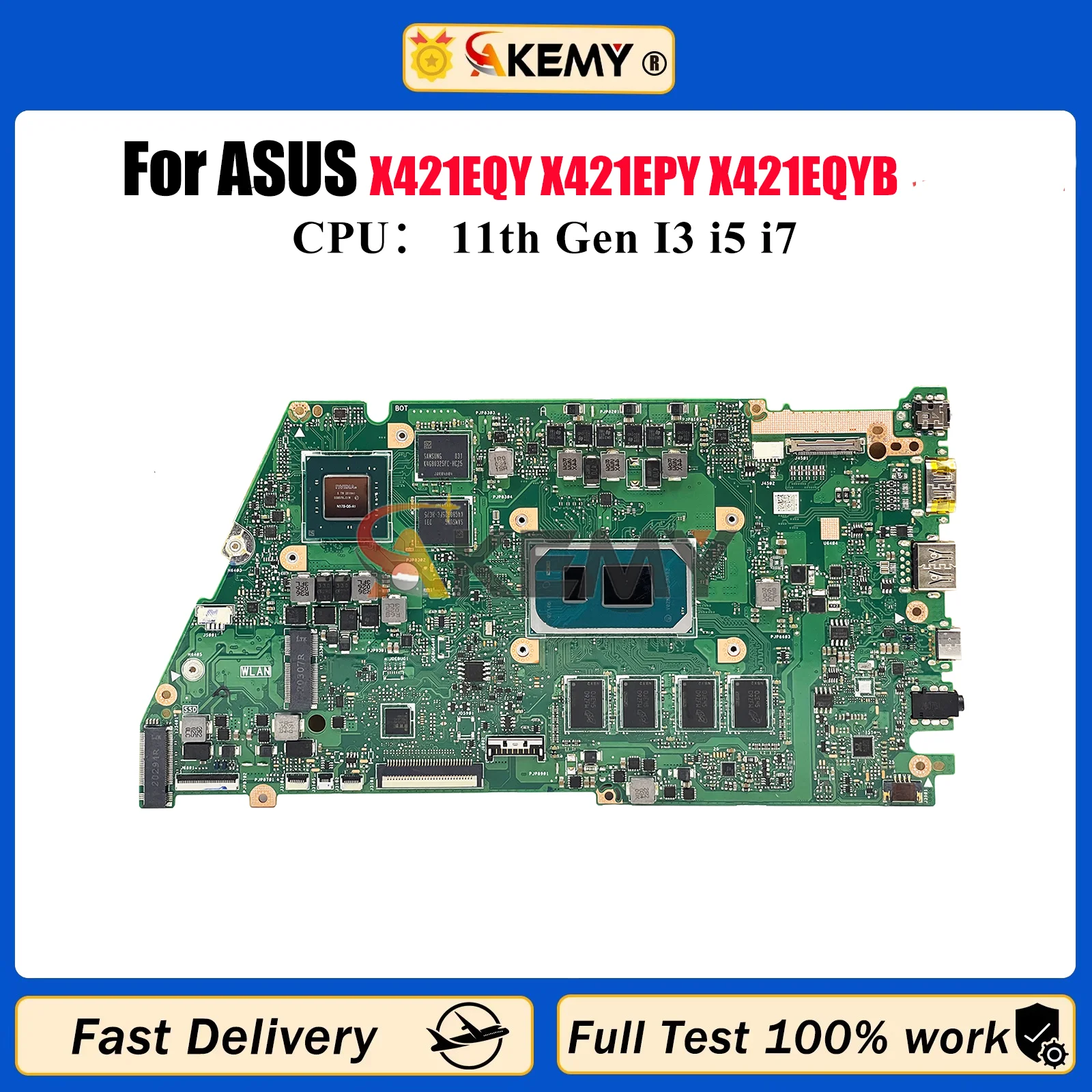 

X421EQ Laptop Motherboard For ASUS X421E ADOL14EA I421E R421E K433E V433E X421EQY X421EPY X421EQYB Mainboard 11th Gen I3 i5 i7 U