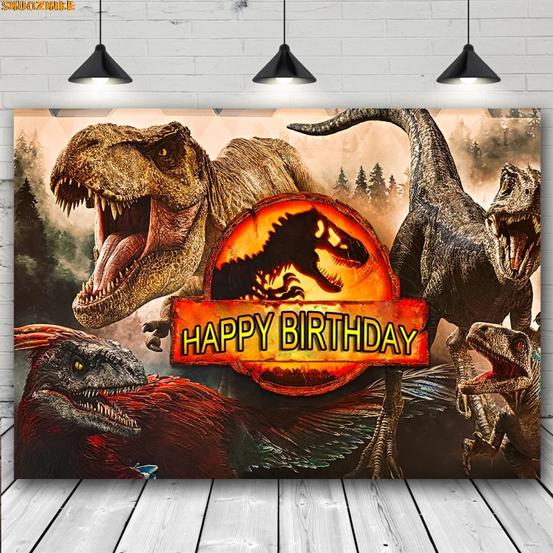 

Dinosaur Theme Child Birthday Decor Backdrop Jungle Tropical Safari Photocall Photography Background for Photo Studio Props