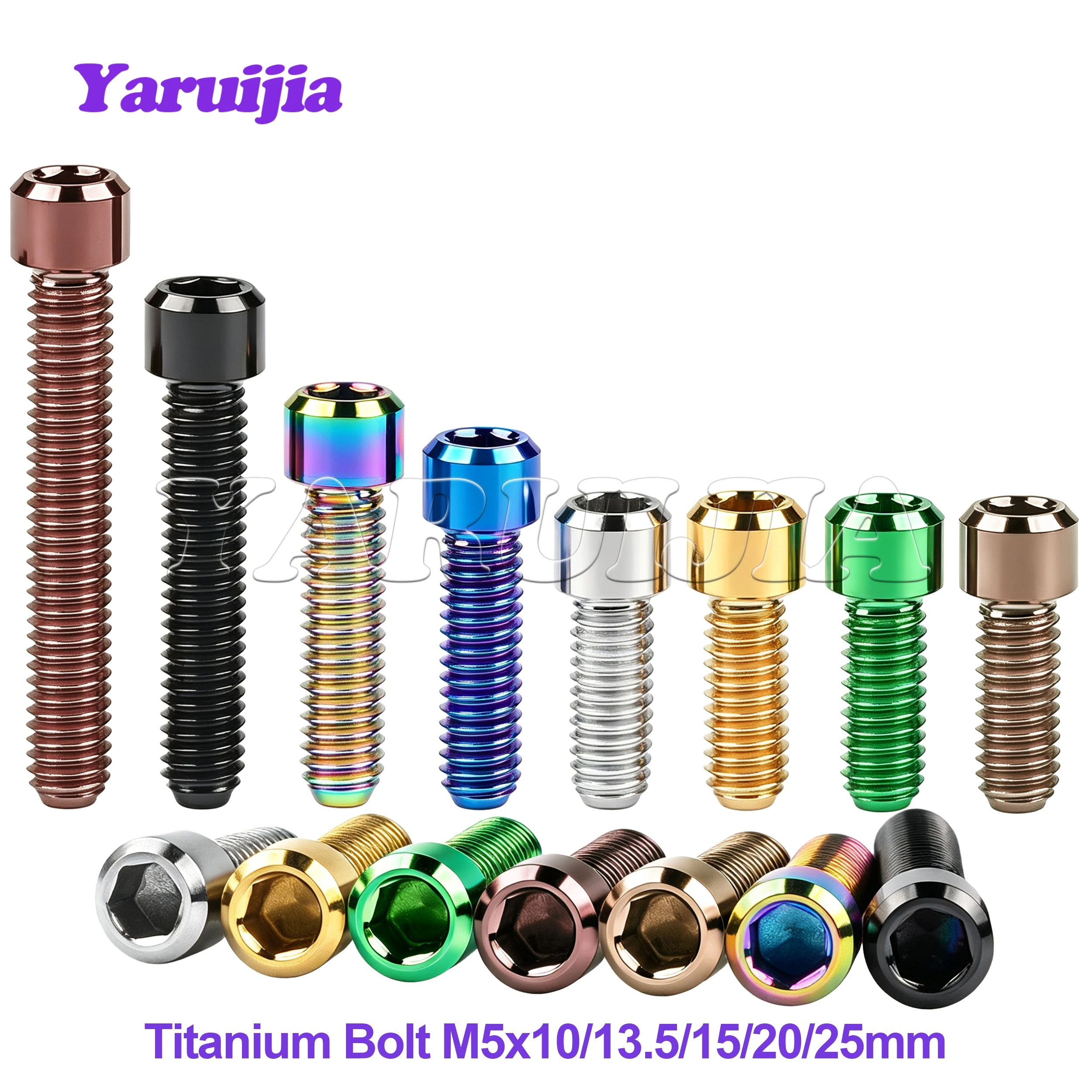 Yaruijia Titanium Bolt M4x10/13.5/15/20/25mm Small Column Head Allen Screw for Bicycle Rear/front Derailleur H/L Adjustment 1pcs