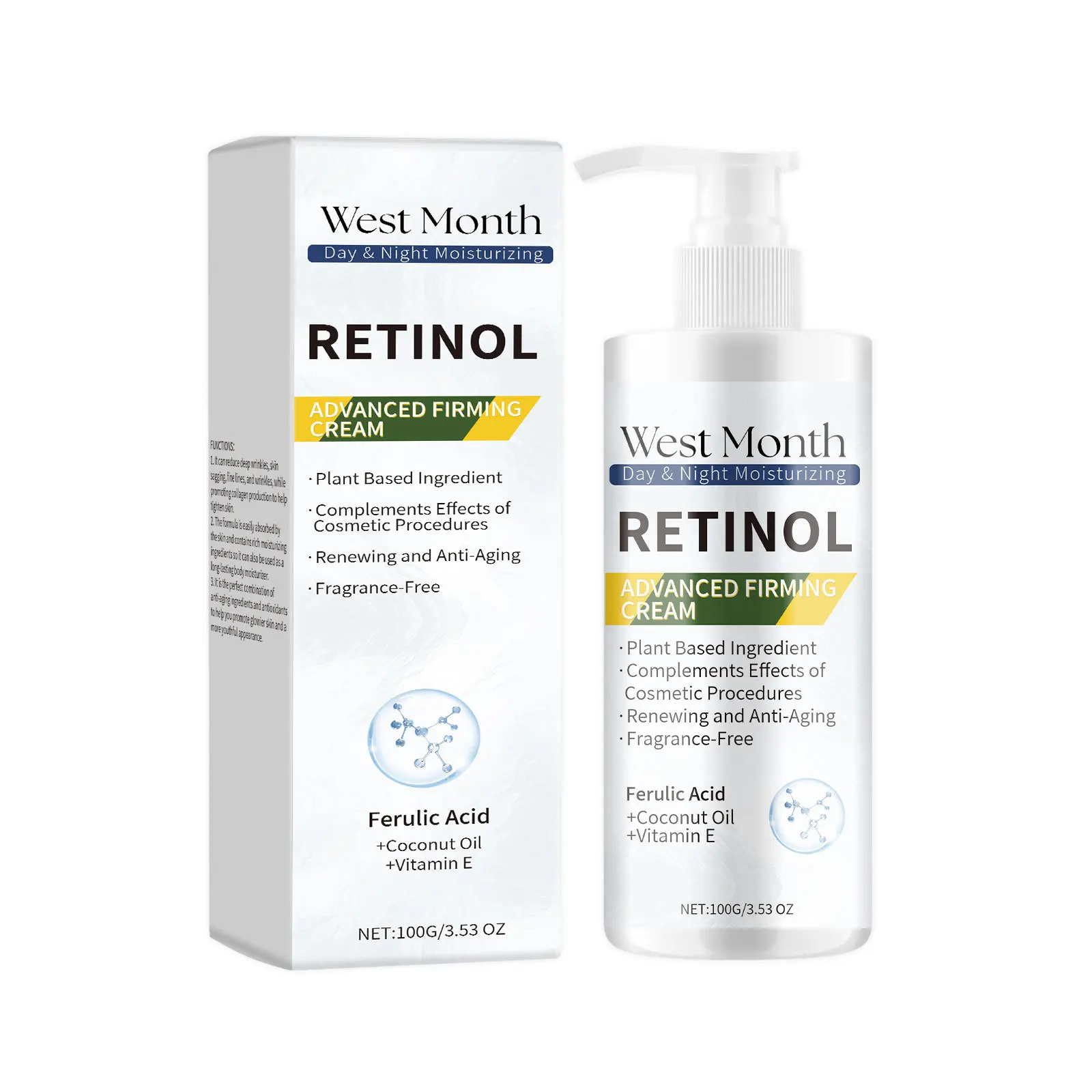 West & Monat Retinol straffende Körper creme straffende erweichende Körper haut feuchtigkeit spendende Feuchtigkeit creme aufhellende Verjüngung 100g